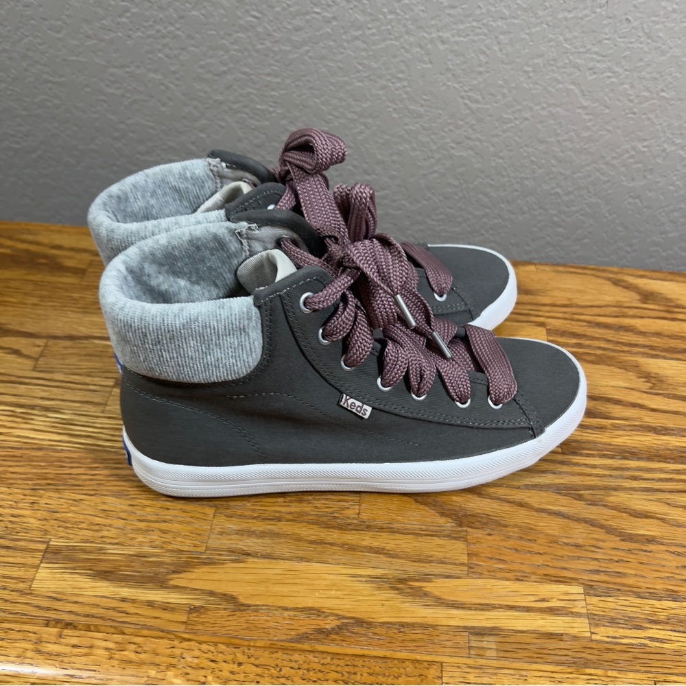 Keds Women's Kickstart Hi TRX Soft Twill Sneaker Gray Size 6